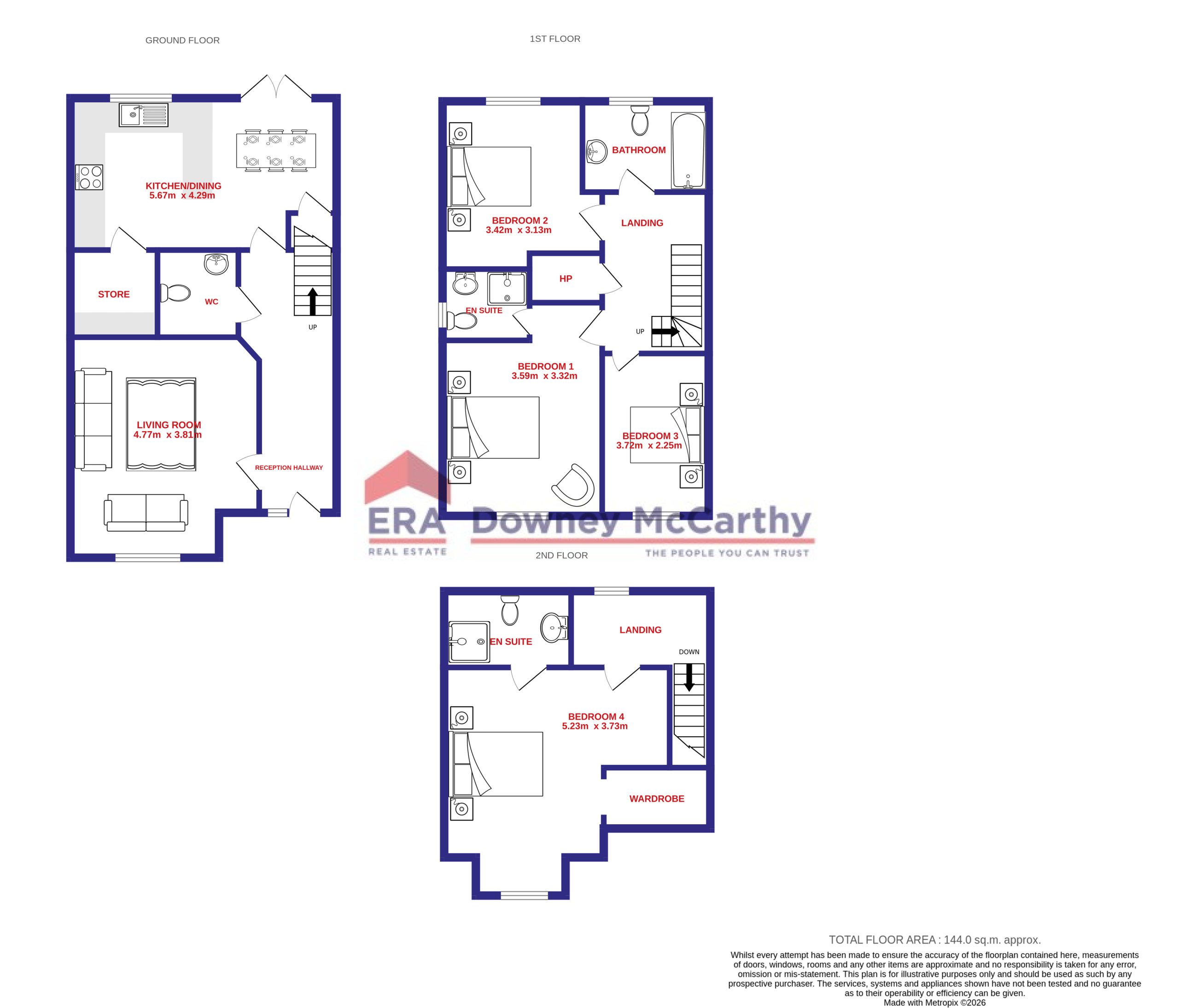 4 Bedroom Semi-Detached (144 Sq. M.)