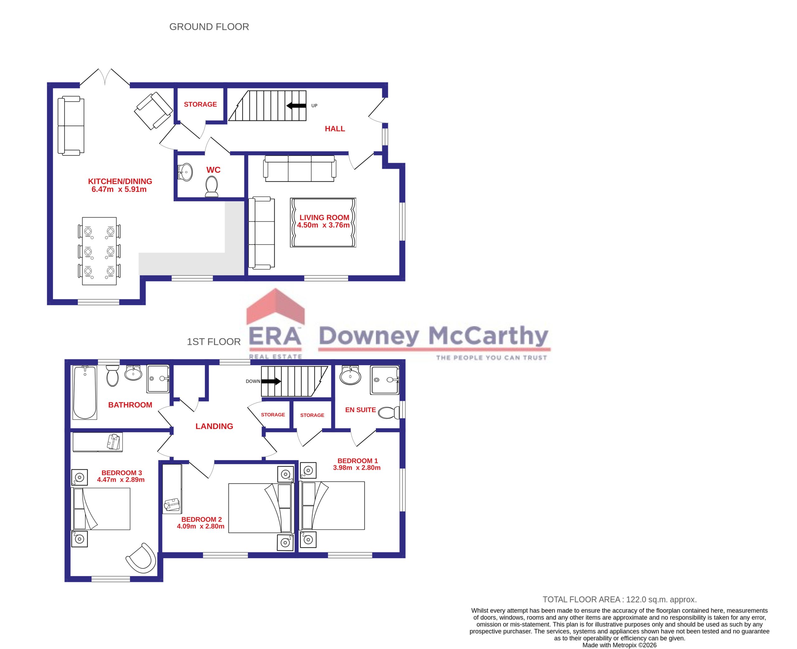 3 Bedroom End of Terrace (122 Sq. M.)